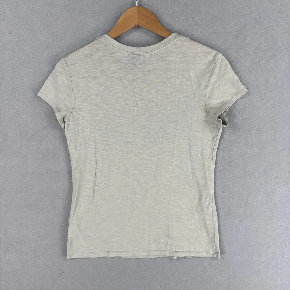 Patagonia Shirt Womens Small Gray Green Organic Cotton Blend Pocket Crewneck